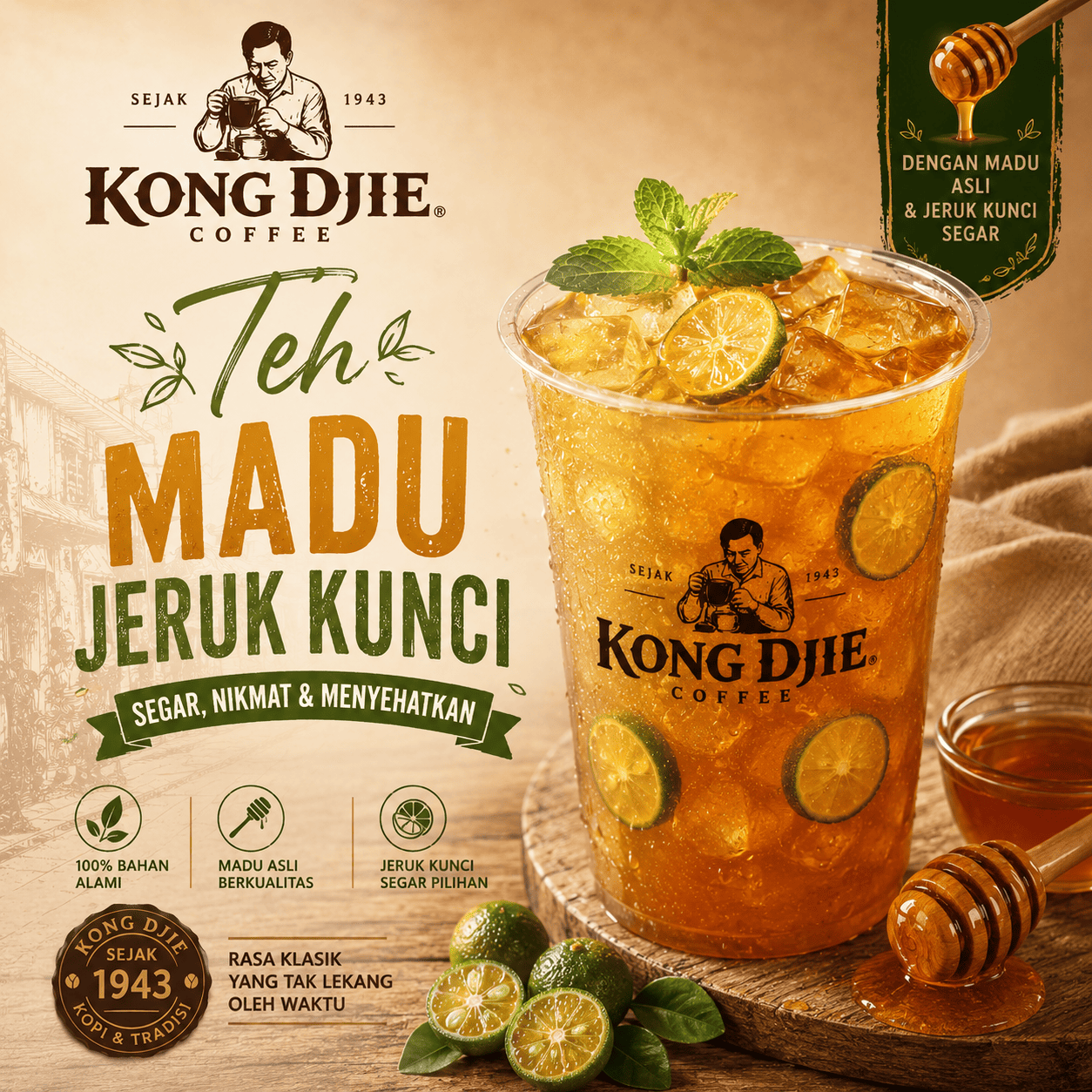 Teh Madu Jeruk Kunci Kedai Kopi Kong Djie